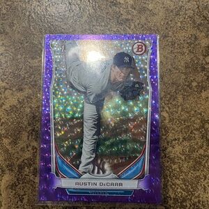 2014 Bowman Chrome Austin DeCarr 1st Purple Refractor #47/99 Yankees